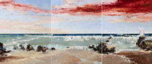 Trilogy oil painting of Mosselbay by Annemiki Bok